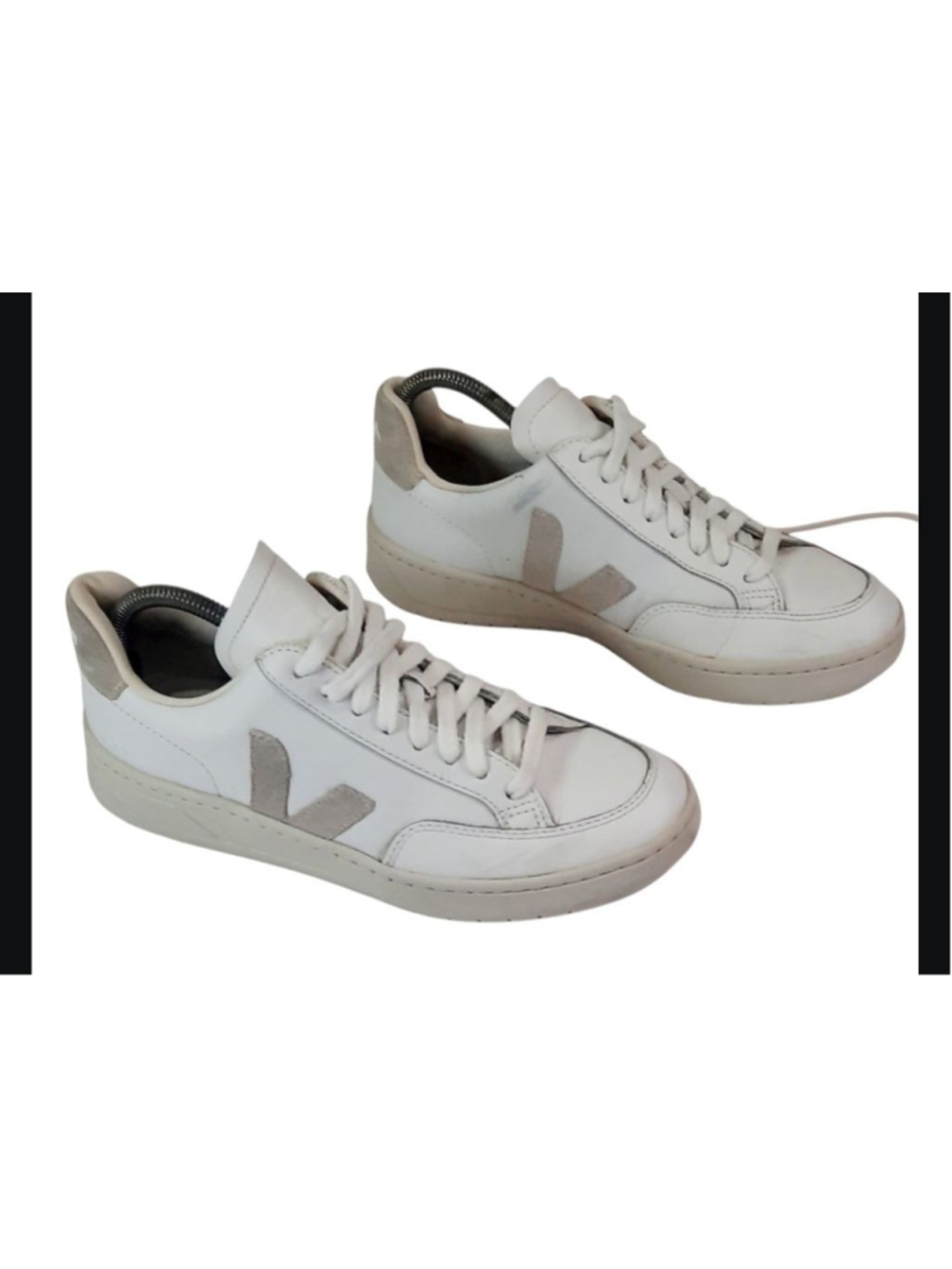 Veja V-12 Men's Size 8 Sneakers White Beige Leather READ!